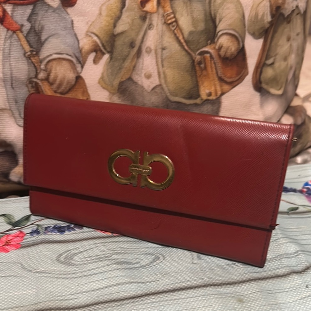 Salvatore Ferragamo Red Leather Wallet